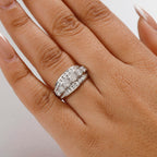 Moissanite Ring in Rhodium Overlay Sterling Silver 1.96 Ct.