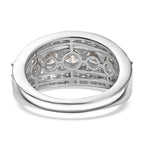 Moissanite Ring in Rhodium Overlay Sterling Silver 1.96 Ct.