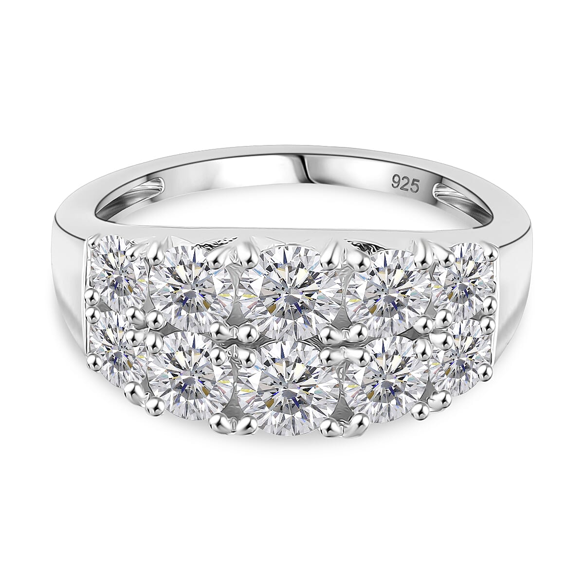 RADIANTA GRA Certified Moissanite D-VVS1 Ring in Rhodium Overlay Sterling Silver 2.36 Ct. 8085087 0
