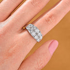 Moissanite GRA Certified (VVS1-D) Ring in Rhodium Overlay Sterling Silver 2.36 Ct.