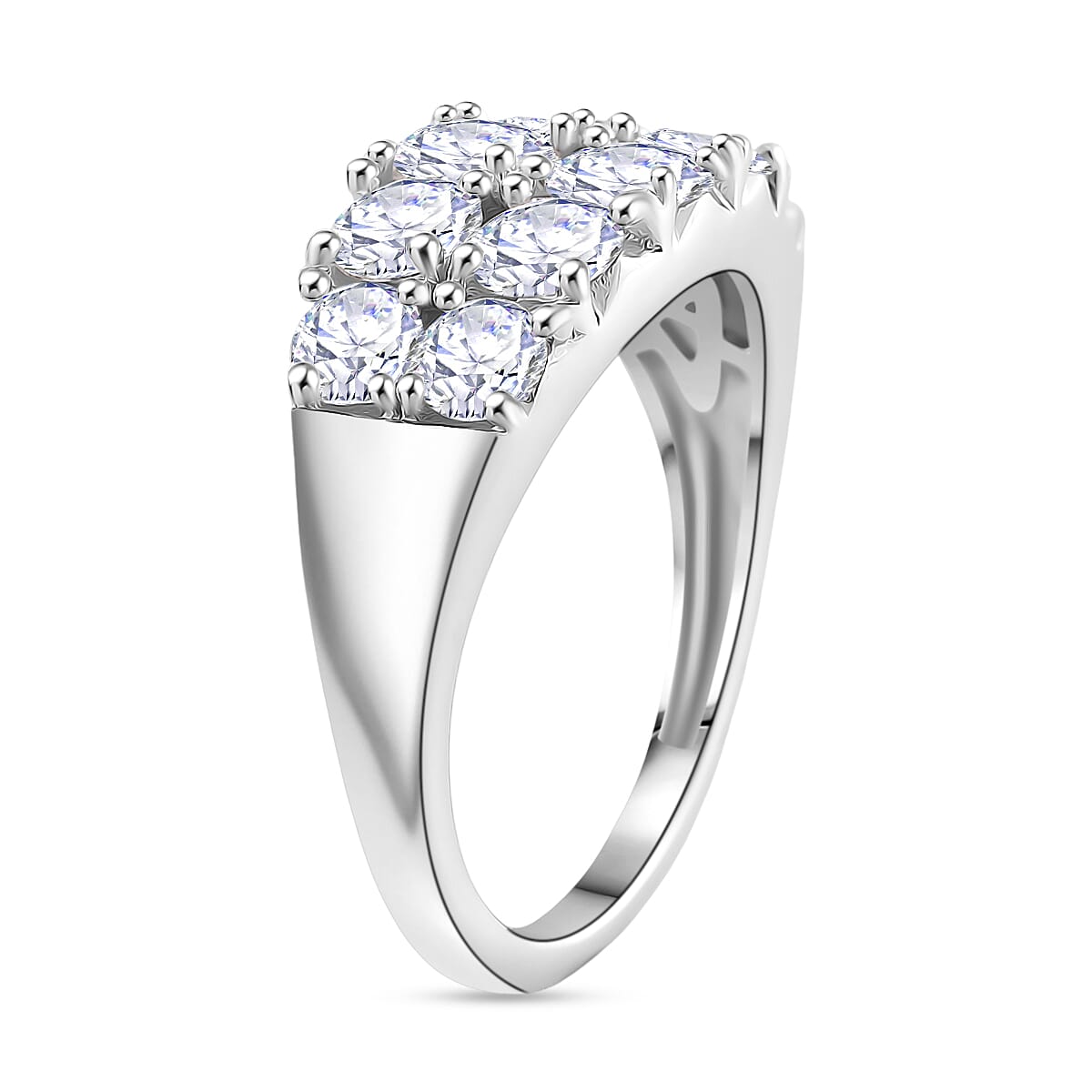 RADIANTA GRA Certified Moissanite D-VVS1 Ring in Rhodium Overlay Sterling Silver 2.36 Ct. 8085087 2