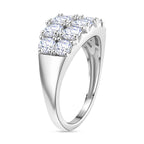 Moissanite GRA Certified (VVS1-D) Ring in Rhodium Overlay Sterling Silver 2.36 Ct.