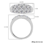 Moissanite GRA Certified (VVS1-D) Ring in Rhodium Overlay Sterling Silver 2.36 Ct.