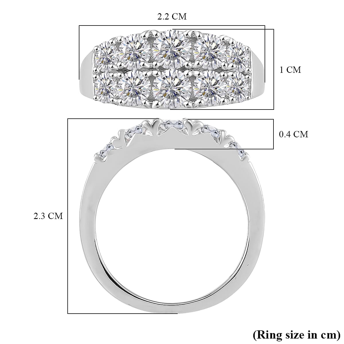 RADIANTA GRA Certified Moissanite D-VVS1 Ring in Rhodium Overlay Sterling Silver 2.36 Ct. 8085087 4