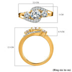 Moissanite Ring in 18K Vermeil Yellow Gold Plated Sterling Silver