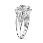 Brand New - Princess Cut Moissanite Ring in Rhodium Overlay Sterling Silver 2.80 Ct.