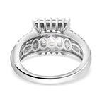 Brand New - Princess Cut Moissanite Ring in Rhodium Overlay Sterling Silver 2.80 Ct.