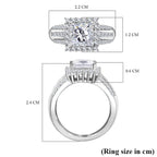 Brand New - Princess Cut Moissanite Ring in Rhodium Overlay Sterling Silver 2.80 Ct.