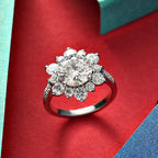 Moissanite Ring in Rhodium Overlay Sterling Silver 3.90 Ct.