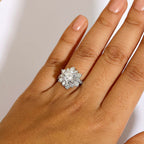 Moissanite Ring in Rhodium Overlay Sterling Silver 3.90 Ct.
