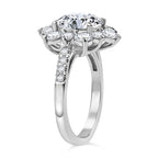 Moissanite Ring in Rhodium Overlay Sterling Silver 3.90 Ct.