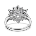 Moissanite Ring in Rhodium Overlay Sterling Silver 3.90 Ct.