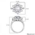 Moissanite Ring in Rhodium Overlay Sterling Silver 3.90 Ct.