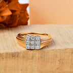 Moissanite Mens Ring in 18K Vermeil Yellow Gold Plated 0.54 Ct.