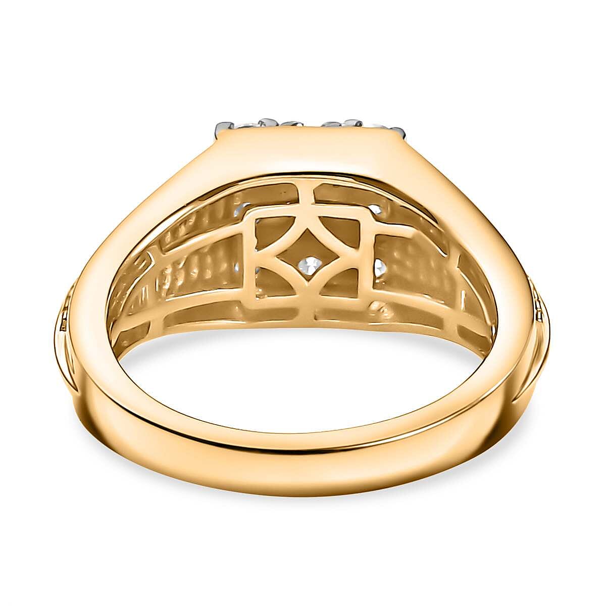 Moissanite Mens Ring in 18K Vermeil Yellow Gold Plated Sterling Silver 0.54 Ct. 7833355 4