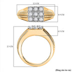 Moissanite Mens Ring in 18K Vermeil Yellow Gold Plated 0.54 Ct.