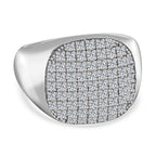 Moissanite Mens Ring in Platinum Overlay Sterling Silver 1.11 Ct, Silver Wt. 6.96 GM