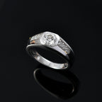 Moissanite Mens Ring in Rhodium Overlay Sterling Silver 1.03 Ct.
