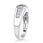 Moissanite Mens Ring in Rhodium Overlay Sterling Silver 1.03 Ct.