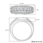 Moissanite Unisex Ring in Rhodium Overlay Sterling Silver 1.66 Ct.