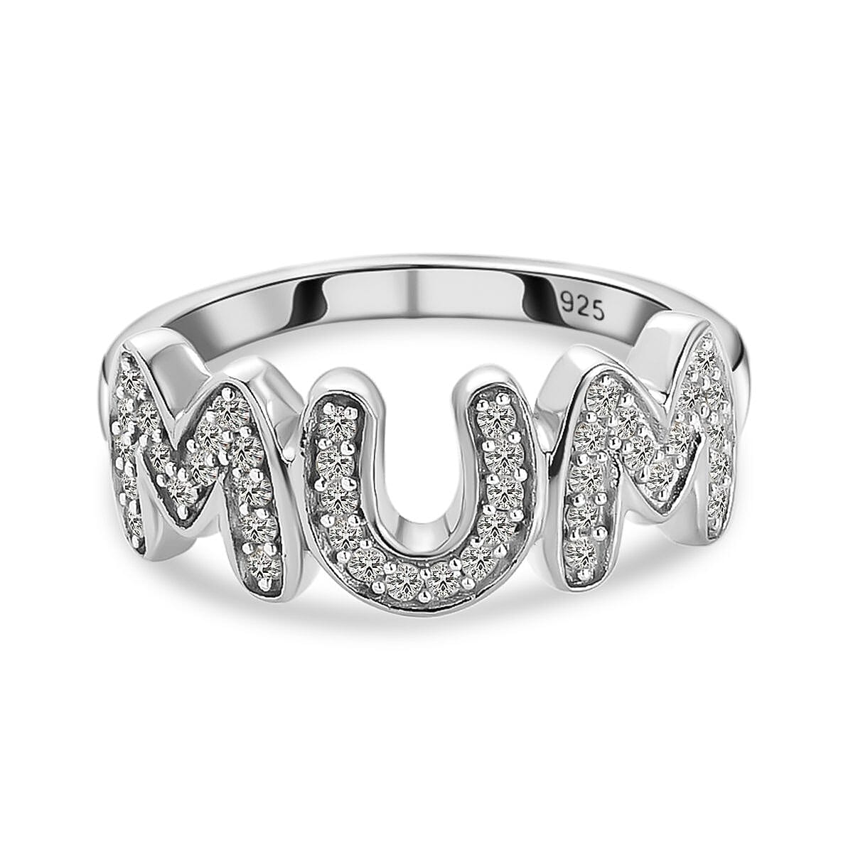 Moissanite Cluster Ring in Platinum Sterling Silver V32539010 2