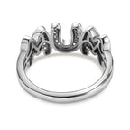D'Joy Moissanite MUM Band Ring in Platinum Overlay Sterling Silver