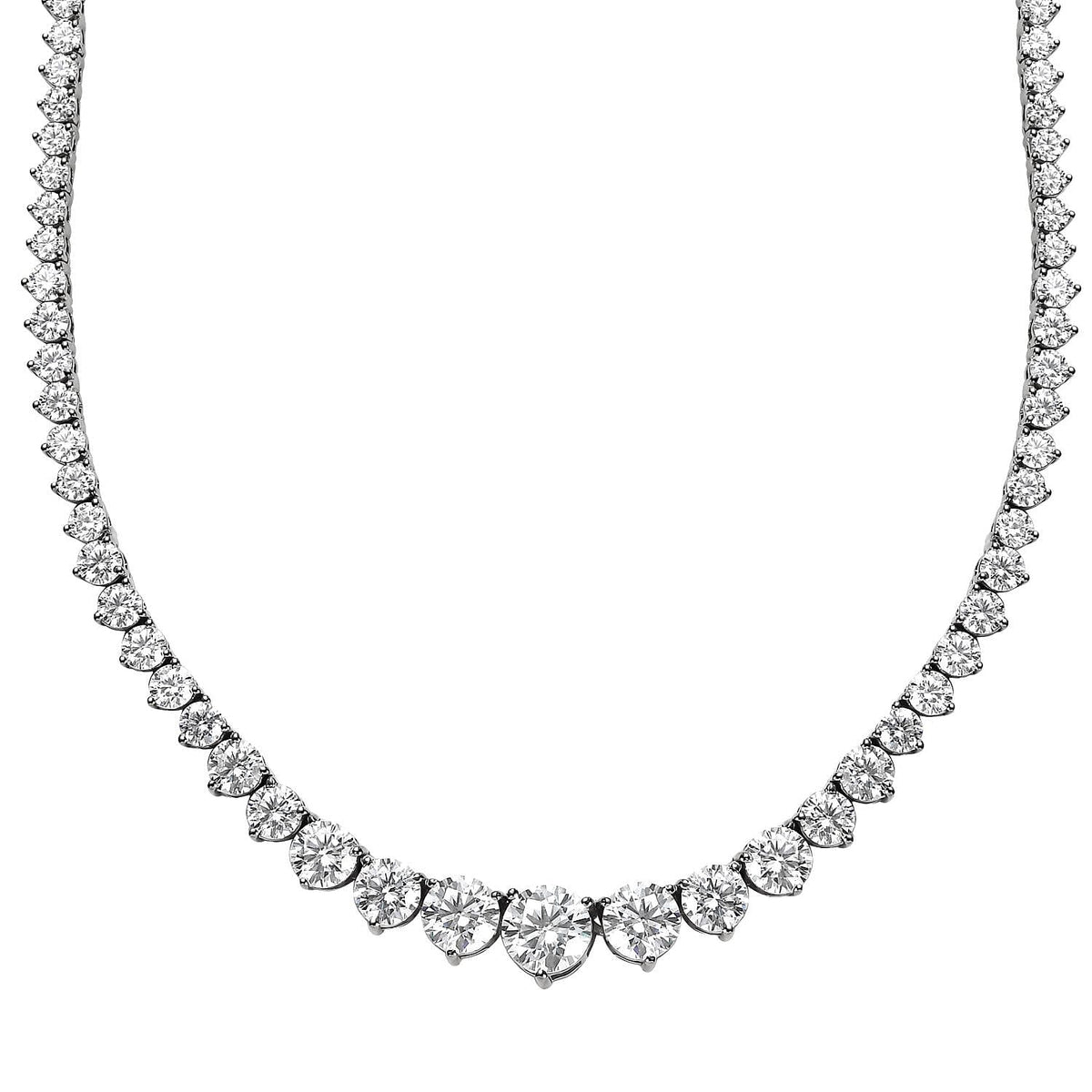 Moissanite Necklace (Size 20) in Platinum Overlay Sterling Silver 23.46 Ct, Silver Wt 25.57 GM 7647365 4