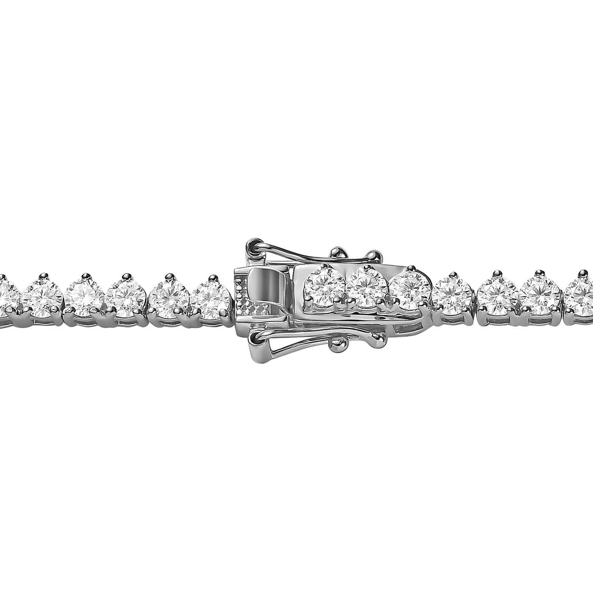 Moissanite Necklace (Size 20) in Platinum Overlay Sterling Silver 23.46 Ct, Silver Wt 25.57 GM 7647365 5