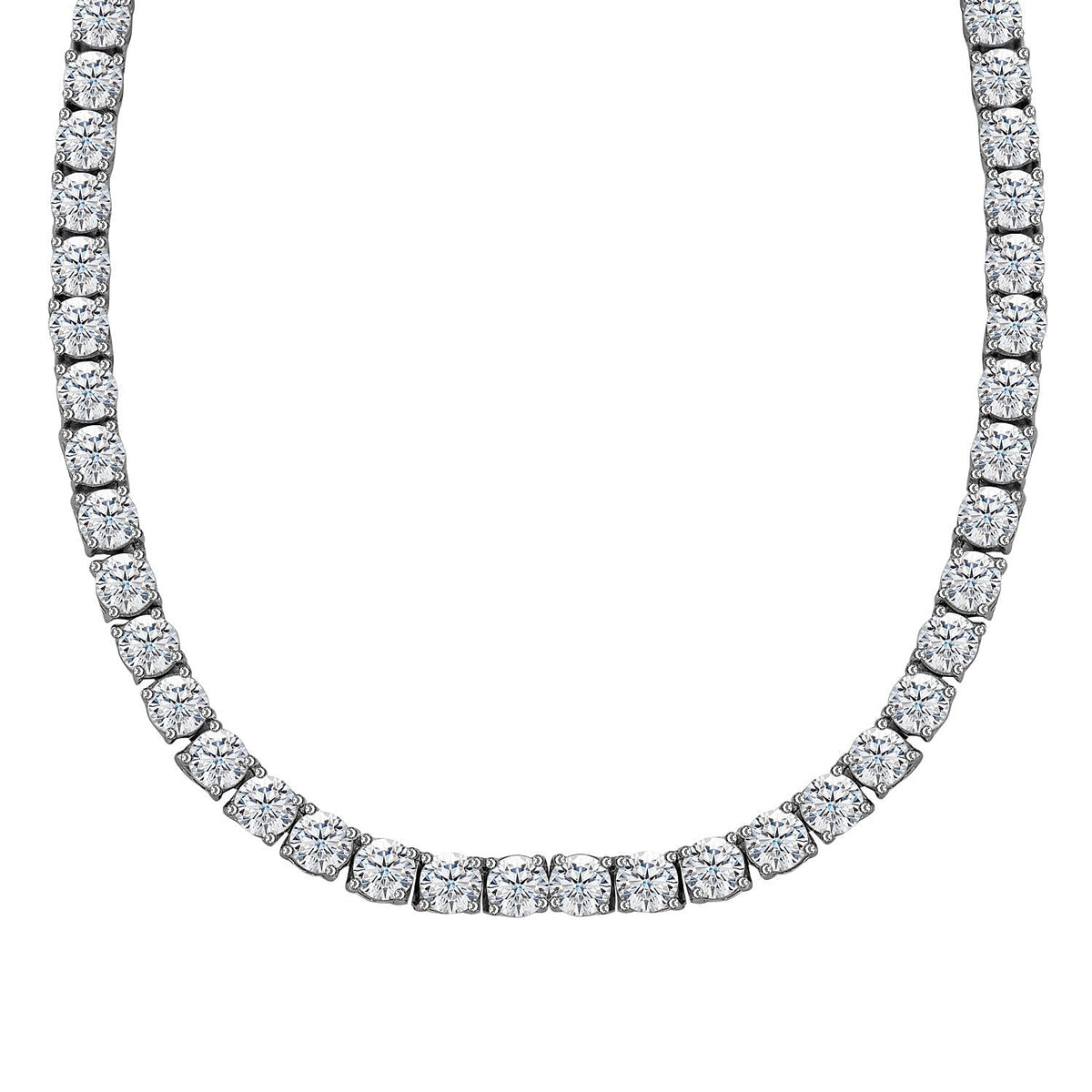 Moissanite Necklace (Size 20) in Rhodium Overlay Sterling Silver 24.20 Ct, Silver Wt. 21.00 Gms. 7637517 0