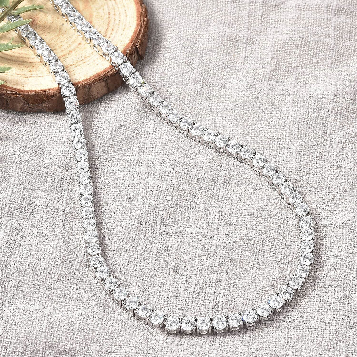 Moissanite Necklace (Size 20) in Rhodium Overlay Sterling Silver 24.20 Ct, Silver Wt. 21.00 Gms. 7637517 2