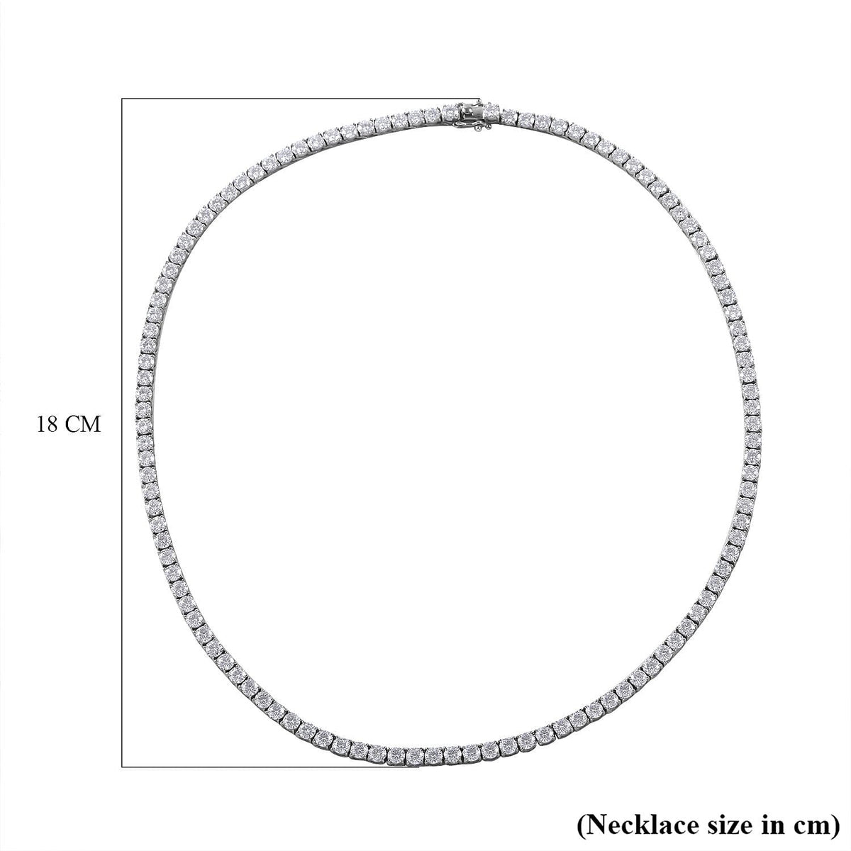 Moissanite Necklace (Size 20) in Rhodium Overlay Sterling Silver 24.20 Ct, Silver Wt. 21.00 Gms. 7637517 5
