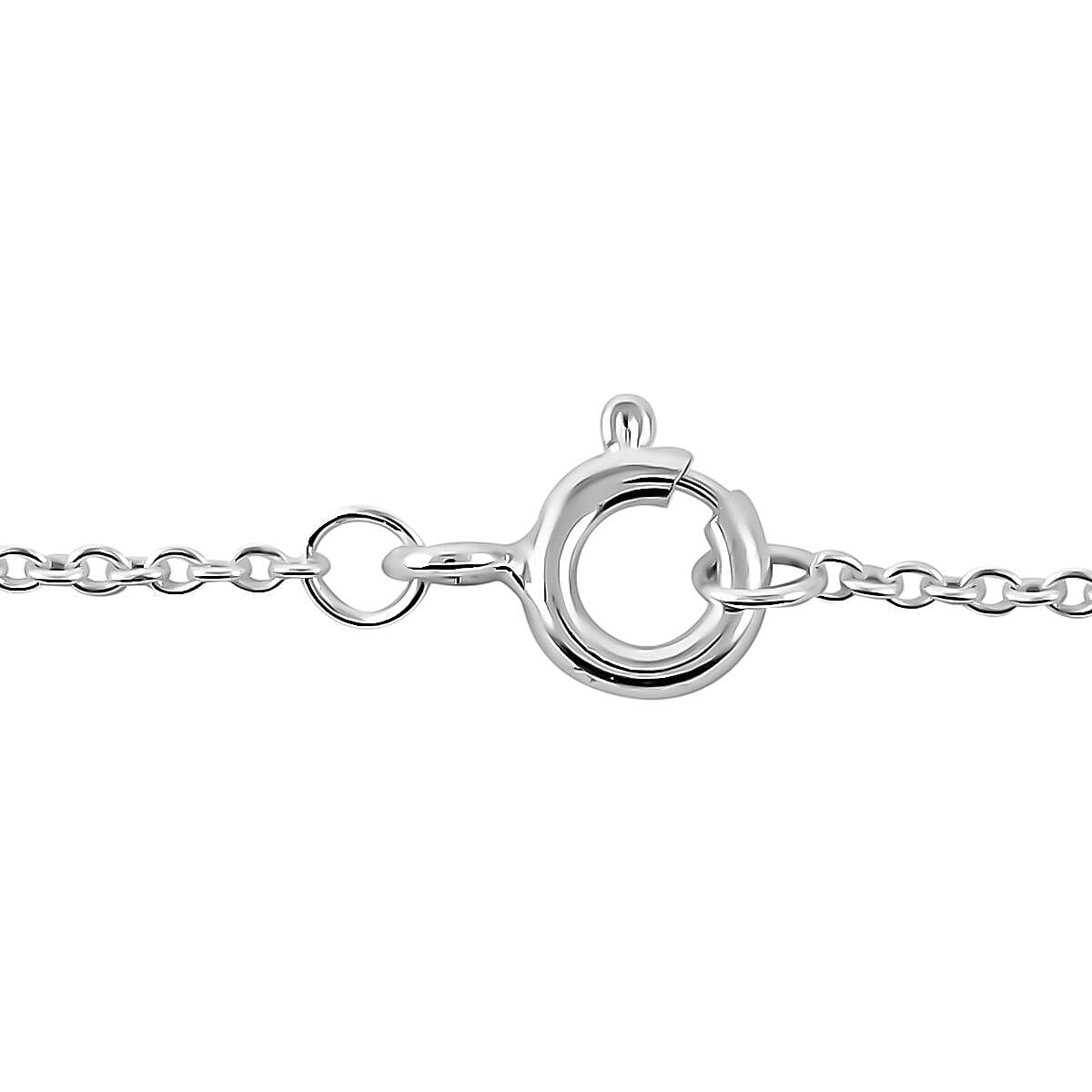(Empire Cut) Moissanite Pendant with Chain (Size 18) in Rhodium Overlay Sterling Silver 4.060 Ct 4140893 5