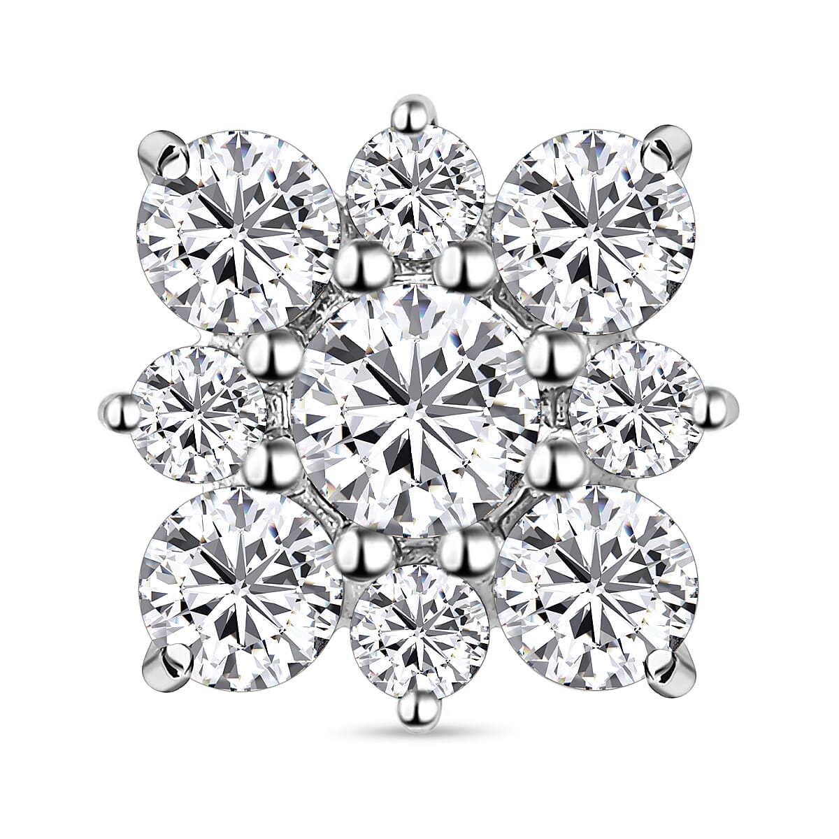Moissanite Pendant in Platinum Overlay Sterling Silver 1.75 Ct. 8919303 0