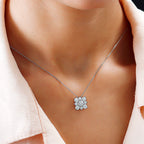 Moissanite Pendant in Platinum Overlay Sterling Silver 1.75 Ct.