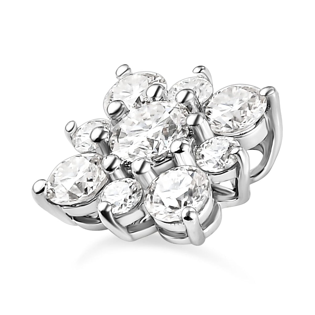 Moissanite Pendant in Platinum Overlay Sterling Silver 1.75 Ct.