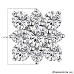Moissanite Pendant in Platinum Overlay Sterling Silver 1.75 Ct.