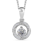 RADIANTA Moissanite - GRA Certified (D-VVS1) Moissanite Pendant with Chain (Size - 18) in Rhodium Overlay Sterling Silver.