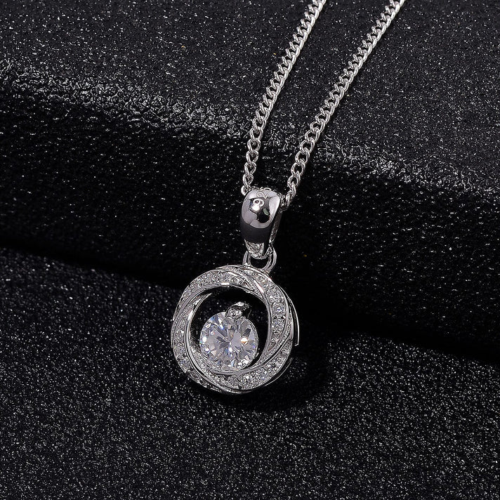 RADIANTA GRA Certified Moissanite D-VVS1 Pendant with Chain (Size - 18) in Rhodium Overlay Sterling Silver. 4323889 2