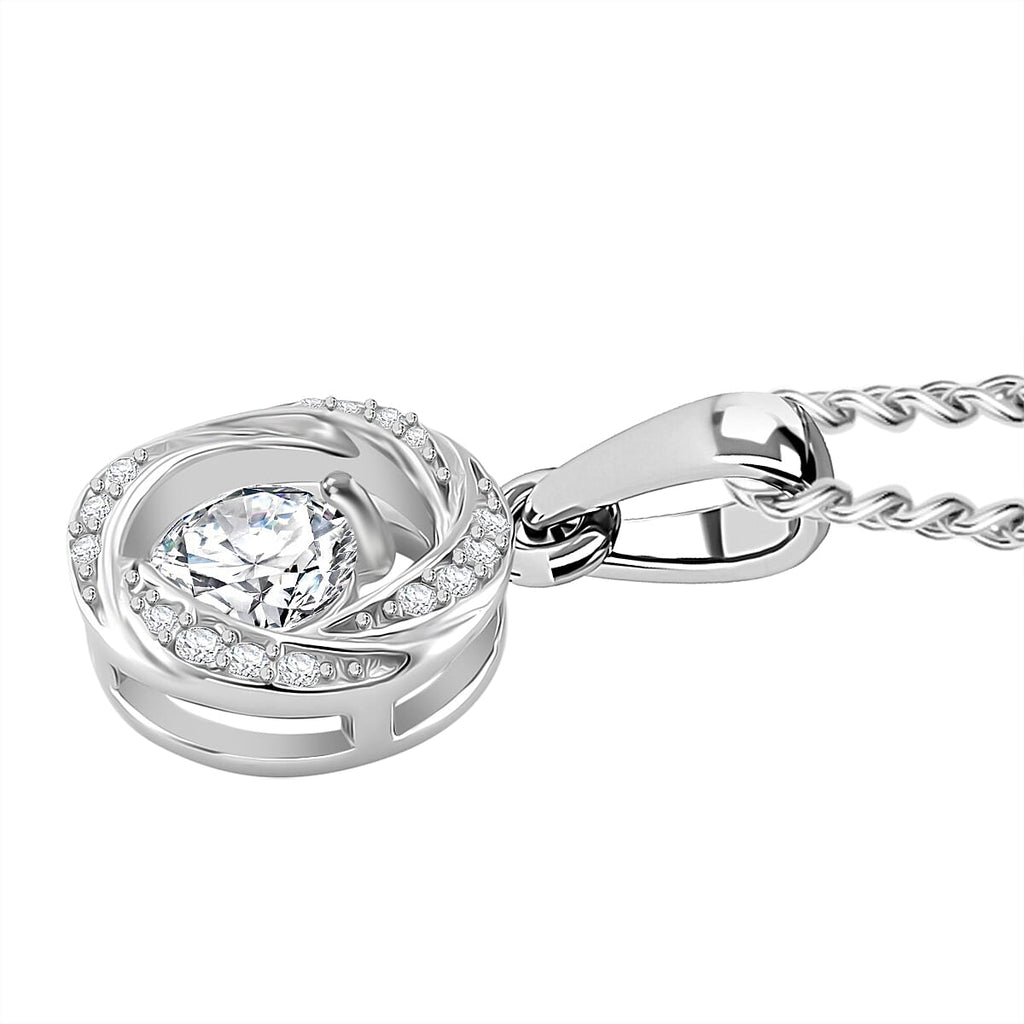 RADIANTA Moissanite - GRA Certified (D-VVS1) Moissanite Pendant with Chain (Size - 18) in Rhodium Overlay Sterling Silver.