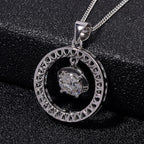 RADIANTA Moissanite - GRA Certified D-VVS1 Moissanite Pendant with Chain (Size - 18) in Rhodium Overlay Sterling Silver.