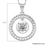 RADIANTA Moissanite - GRA Certified D-VVS1 Moissanite Pendant with Chain (Size - 18) in Rhodium Overlay Sterling Silver.