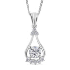 GRA Certified (VVS1-D) Pendant with Chain (Size 18) in Rhodium Overlay Sterling Silver 1.00 Ct.