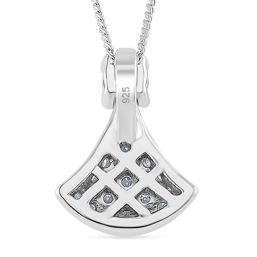 GRA Certified (VVS1-D) Moissanite Pendant with Chain (Size 18) in Rhodium Overlay Sterling Silver 1.96 Ct.