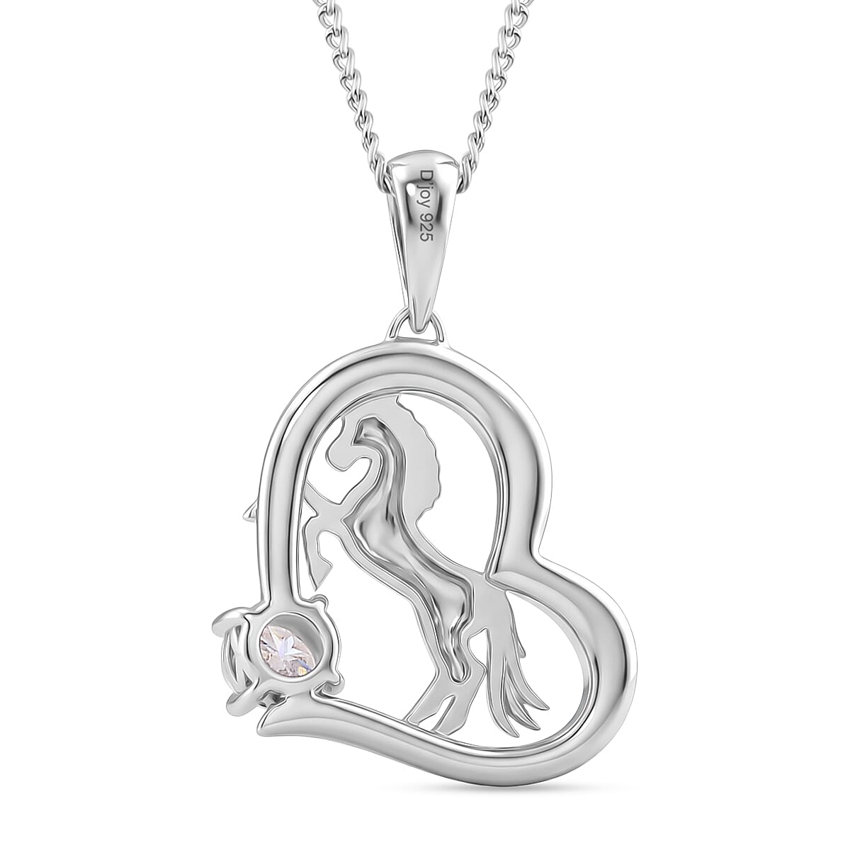 Moissanite Pendant with Chain (Size 18) in Rhodium Overlay Sterling Silver 4450705 5