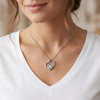 D'Joy GRA Certified Moissanite D-VVS1 Solitaire Heart Pendant with Chain (Size 18) in Rhodium Overlay Sterling Silver