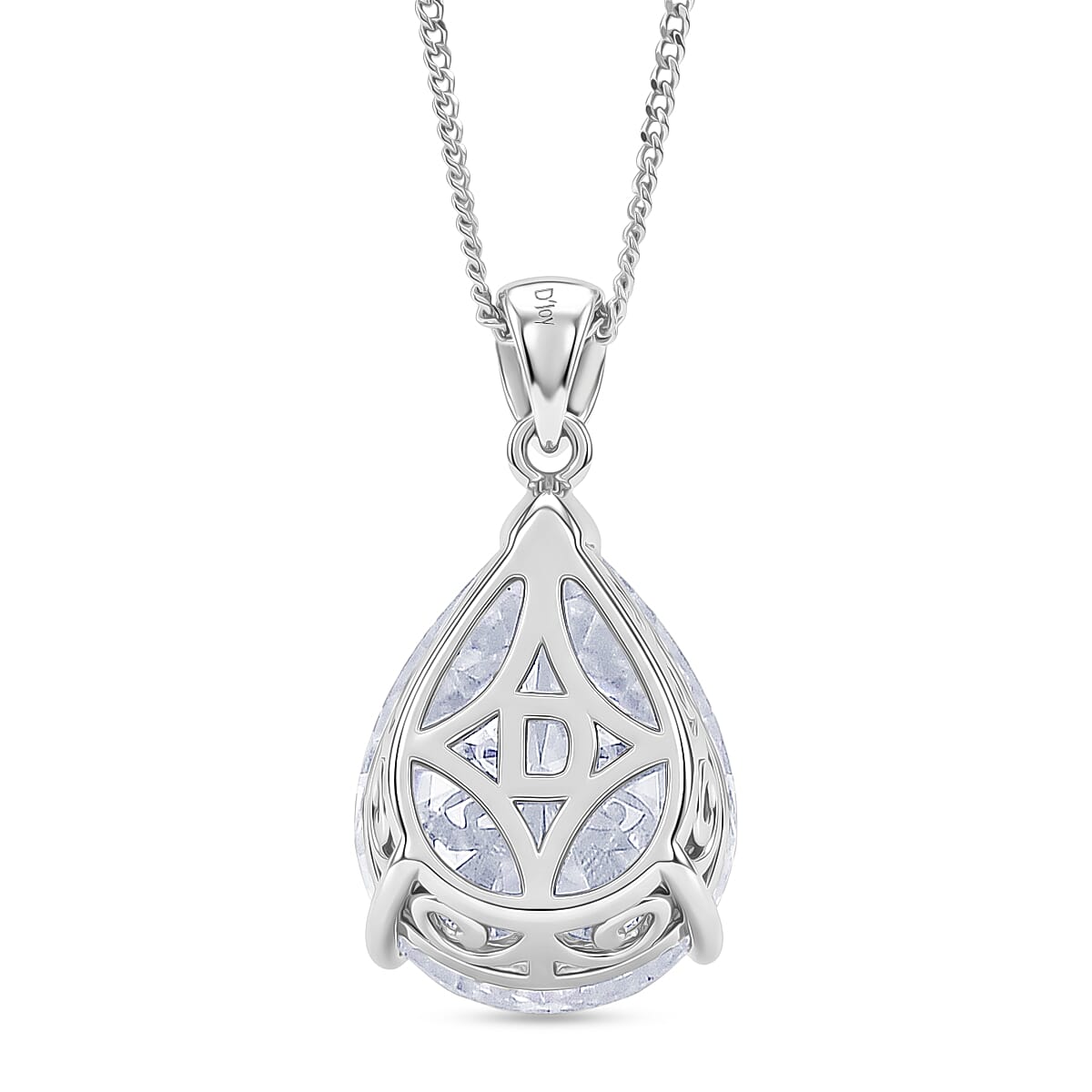 Moissanite Solitaire Pendant with Chain (Size 18) in Rhodium Overlay Sterling Silver 10.00 Ct. 4467633 5