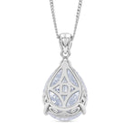 Moissanite Solitaire Pendant with Chain (Size 18) in Rhodium Overlay Sterling Silver 10.00 Ct.