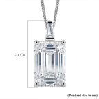 Moissanite Pendant with Chain (Size 18) in Rhodium Overlay Sterling Silver 10.22 Ct.