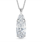 Moissanite Cushion Cut Pendant with Chain (Size 18) in Rhodium Overlay Sterling Silver 6.61 Ct.