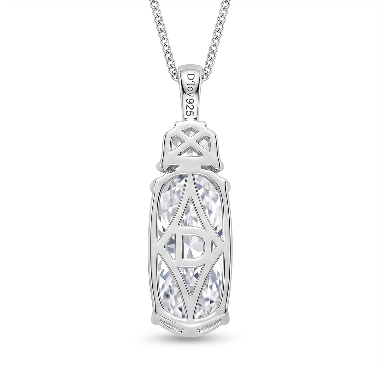 Moissanite Cushion Cut Pendant with Chain (Size 18) in Rhodium Overlay Sterling Silver 6.61 Ct. V32525124 10